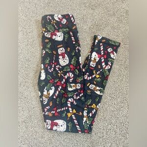 LuLaRoe Kids Tween Leggings NWOT Christmas Snowman Holiday